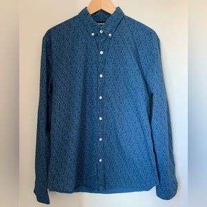 Bonobos Penguin Print Button Down Casual Shirt StandardFit Blue